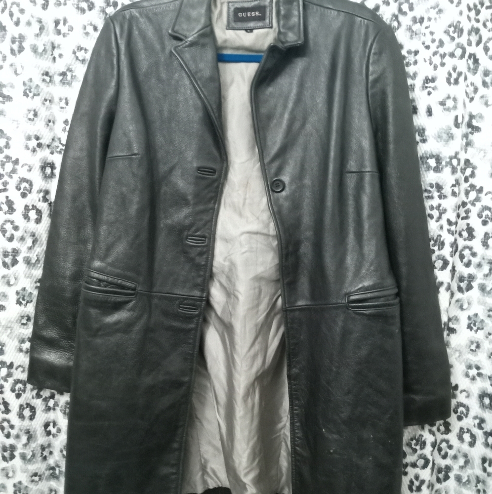 Vintage guess woman's leather jacket
